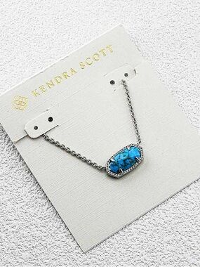 Kendra Scott Turquoise Blue Elyse Pendant Necklace - Silver
